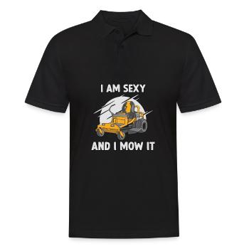 Gartenmotiv Rasenmäher lustiger Gärtnerspruch - Männer Poloshirt - Schwarz - Vorne - Kai (181cm)