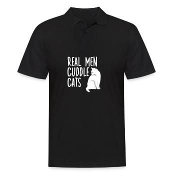 Funny cat lover cat motif cat owner - Men's Polo Shirt - black - Front - Kai (181cm)
