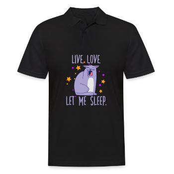 Verrücktes Katzenbesitzer-Motiv für Katzenfans - Männer Poloshirt - Schwarz - Vorne - Kai (181cm)