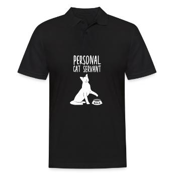 Personal cat servant funny cat owner - Men's Polo Shirt - black - Front - Kai (181cm)