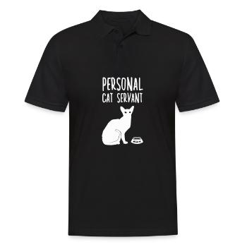 Funny cat slave cat servant gift cats - Men's Polo Shirt - black - Front - Kai (181cm)