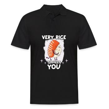 Funny Sushi Motif Nigiri Rice Cuisine japonaise - Polo Homme - noir - Devant - Kai (181cm)