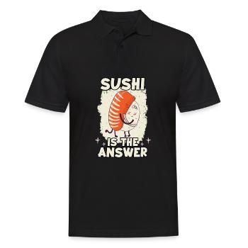 lustige Sushi Ramen Nigiri Maki Anime Kanji Sushi - Männer Poloshirt - Schwarz - Vorne - Kai (181cm)
