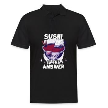 Kawaii Japon ramen fan lover nigiri maki - Polo Homme - noir - Devant - Kai (181cm)