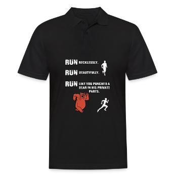 Jogging Runner Accessories Funny Jogger Sports - Men's Polo Shirt - black - Front - Kai (181cm)
