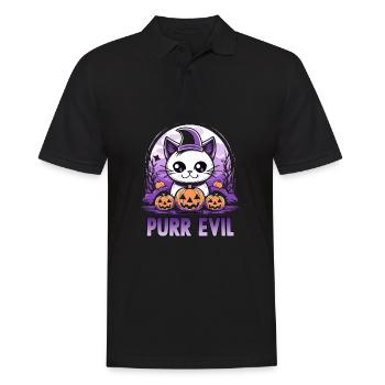Décoration Halloween Chibi Chats Cadeau - Polo Homme - noir - Devant - Kai (181cm)