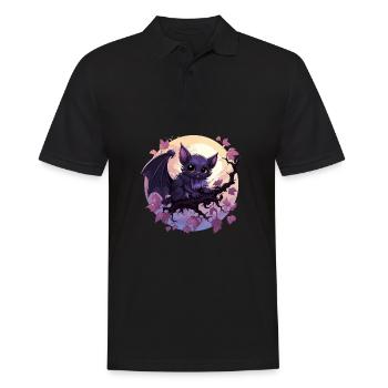 Halloween Chibi Gargoyle Kostüm Fledermaus - Männer Poloshirt - Schwarz - Vorne - Kai (181cm)