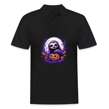 Halloween Deko Faultier Outfit Halloween Geschenk - Männer Poloshirt - Schwarz - Vorne - Kai (181cm)