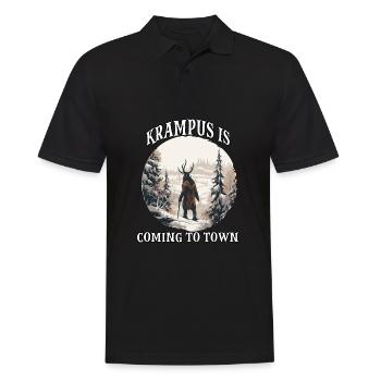 Krampus T | Costume de Krampus | Père Noël - Polo Homme - noir - Devant - Kai (181cm)