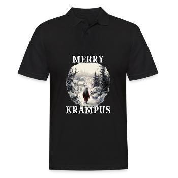 Merry Krampus Kramperl | Krampus Kostüm - Männer Poloshirt - Schwarz - Vorne - Kai (181cm)