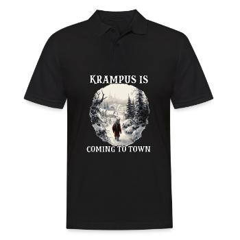 Krampus T | Costume de Krampus | Père Noël - Polo Homme - noir - Devant - Kai (181cm)