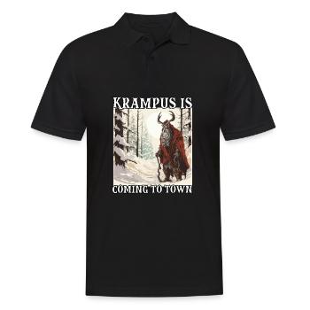 Krampus T Gruseliger Weihnachtsmann Kramperl - Männer Poloshirt - Schwarz - Vorne - Kai (181cm)