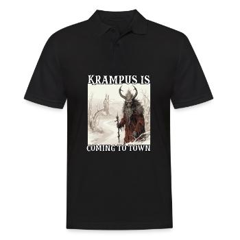 Krampus Maske | Krampus Kostüm Kramperl | - Männer Poloshirt - Schwarz - Vorne - Kai (181cm)