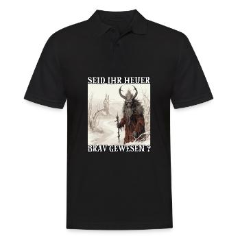 Krampus Maske Krampus Kostüm Kramperl Böser - Männer Poloshirt - Schwarz - Vorne - Kai (181cm)