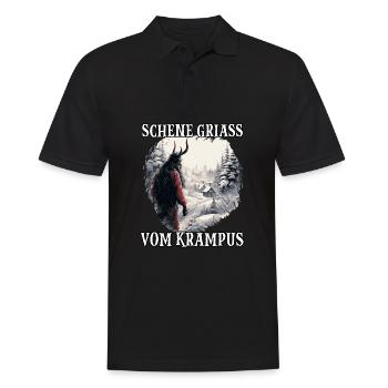 Krampus T Dämonischer Weihnachtsmann Kramperl - Männer Poloshirt - Schwarz - Vorne - Kai (181cm)