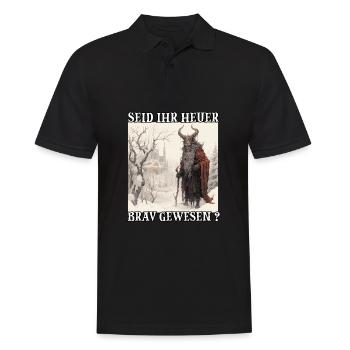 Krampus T Dämonischer Weihnachtsmann Kramperl - Männer Poloshirt - Schwarz - Vorne - Kai (181cm)