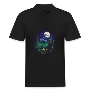 Wandern T für Naturliebhaber und Hiking Fans - Männer Poloshirt - Schwarz - Vorne - Kai (181cm)
