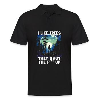 Lustiges Wander T für Naturliebhaber als - Männer Poloshirt - Schwarz - Vorne - Kai (181cm)