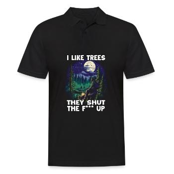 Lustiges Hiking T für Trekking Fans und - Männer Poloshirt - Schwarz - Vorne - Kai (181cm)