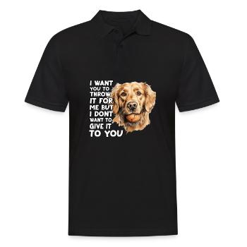 Golden Retriever Dog Owner T As Walk Outfit - Men's Polo Shirt - black - Front - Kai (181cm)