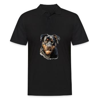 Cute Rottweiler walking outfit Rottweiler dog - Men's Polo Shirt - black - Front - Kai (181cm)