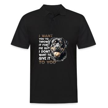 Porte-chien Rottweiler T pour les propriétaires - Polo Homme - noir - Devant - Kai (181cm)