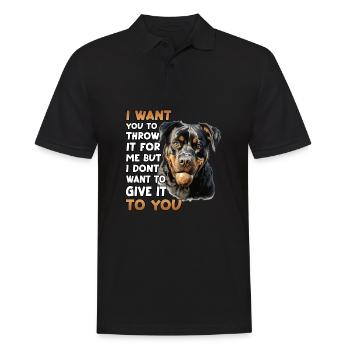 Porte-chien Rottweiler T pour les propriétaires - Polo Homme - noir - Devant - Kai (181cm)