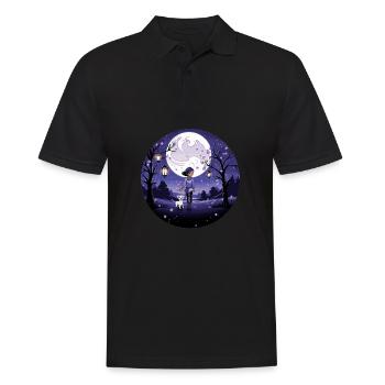 Kawaii Stuff dog mom walking t-shirt for dogmoms - Men's Polo Shirt - black - Front - Kai (181cm)