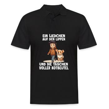 Anime Hundehalter T-shirt Kawaii Stuff - Männer Poloshirt - Schwarz - Vorne - Kai (181cm)