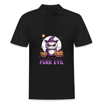 Doux chat Costume d'Halloween Porte-chat Halloween - Polo Homme - noir - Devant - Kai (181cm)