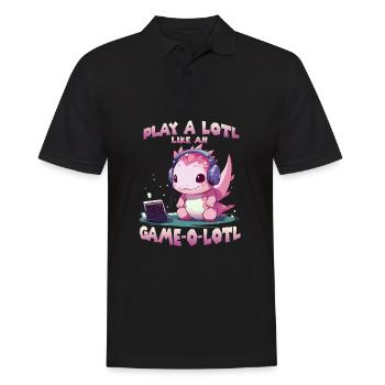 Axolotl Gamer T Kawaii Stuff Anime Axolotl Otaku - Polo Homme - noir - Devant - Kai (181cm)