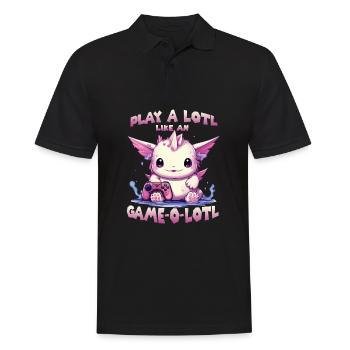 Axolotl T mignon pour les joueurs | Kawaii Stuff - Polo Homme - noir - Devant - Kai (181cm)