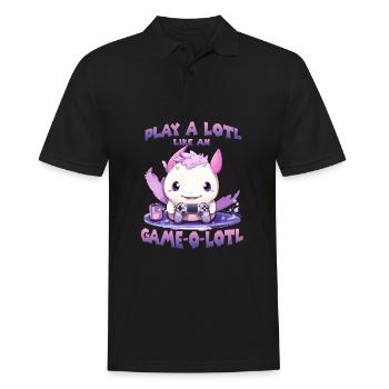 Axolotl T mignon pour les joueurs | Kawaii Stuff - Polo Homme - noir - Devant - Kai (181cm)