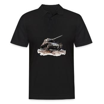 Deutsche Tiger Panzer Deutsche Kriegsgeschichte - Männer Poloshirt - Schwarz - Vorne - Kai (181cm)
