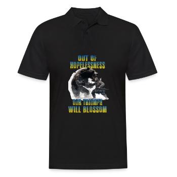 Ukraine T soutien soldats Ukraine Stand with - Polo Homme - noir - Devant - Kai (181cm)