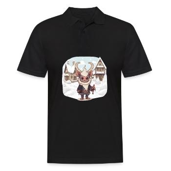Kawaii Krampus Masque de perruque Kawaii Krampus - Polo Homme - noir - Devant - Kai (181cm)