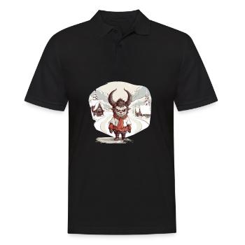 Krampus Böser Weihnachtsmann Kramperl Krampus - Männer Poloshirt - Schwarz - Vorne - Kai (181cm)