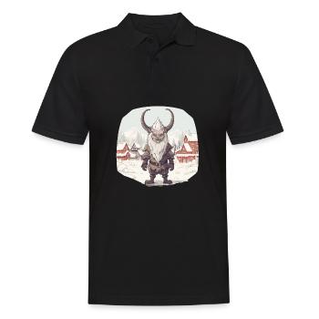 Krampus mask costume Kramperl evil Santa Claus - Men's Polo Shirt - black - Front - Kai (181cm)