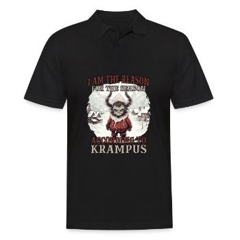 Krampus T Dämonischer Weihnachtsmann Kramperl - Männer Poloshirt - Schwarz - Vorne - Kai (181cm)