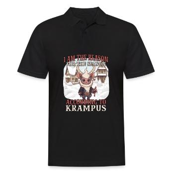 Krampus T Dämonischer Weihnachtsmann Kramperl - Männer Poloshirt - Schwarz - Vorne - Kai (181cm)