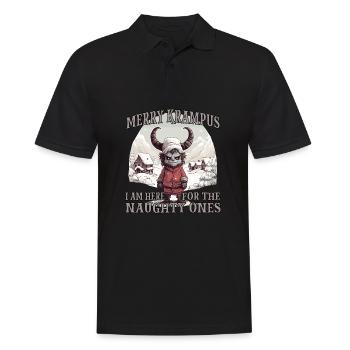 Krampus T Bayerischer Weihnachtsmann Kramperl - Männer Poloshirt - Schwarz - Vorne - Kai (181cm)