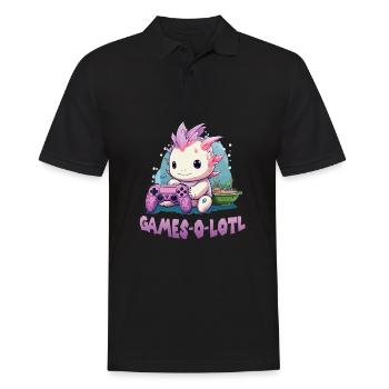 Axolotl T Kawaii Axolotl Gaming amphibians Axolotl - Men's Polo Shirt - black - Front - Kai (181cm)