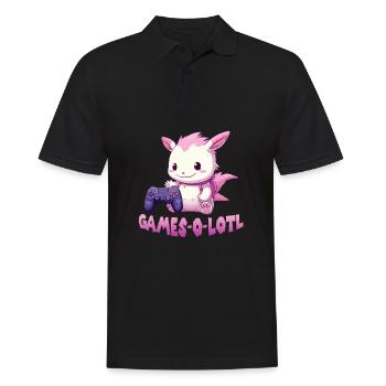 Axolotl T Kawaii Axolotl Gaming amphibians Axolotl - Men's Polo Shirt - black - Front - Kai (181cm)