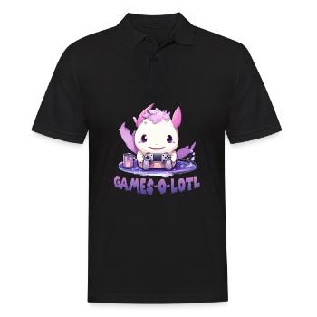 Axolotl tailed amphibian T Zocker Axolotl Kawaii - Men's Polo Shirt - black - Front - Kai (181cm)