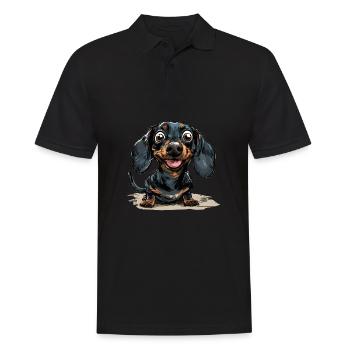 Dachshund shorthaired dachshund dog owner T - Men's Polo Shirt - black - Front - Kai (181cm)