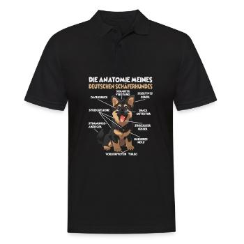 Drôle de chien de berger allemand marchant T pour - Polo Homme - noir - Devant - Kai (181cm)