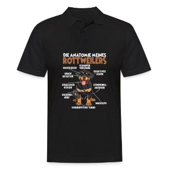 Rottweiler T Gassi Hundehalter Rottweiler Gassi - Männer Poloshirt - Schwarz - Vorne - Kai (181cm)