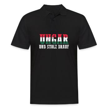 Ungar Ungarisch Ungarn - Männer Poloshirt - Schwarz - Vorne - Kai (181cm)