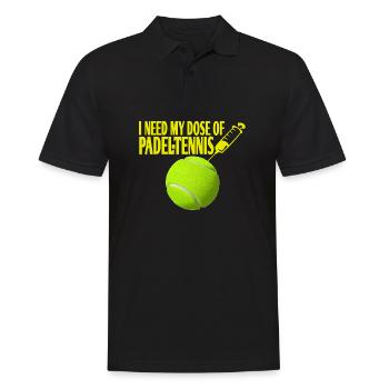 Padel Tennis Impfung Spritze Geschenkidee - Männer Poloshirt - Schwarz - Vorne - Kai (181cm)