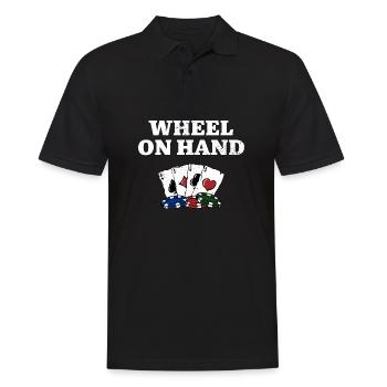 Wheel on Hand Poker Casino Poker Joueur de jeu - Polo Homme - noir - Devant - Kai (181cm)